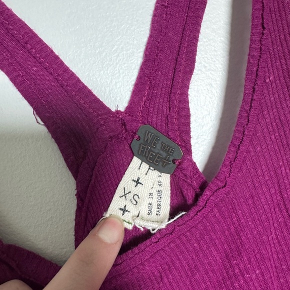 Free People We The Free Magenta Ribbed Racerback Swing Tank Top XS - Picture 6 of 6